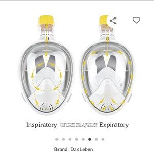 DAS Leben 180°View Field DryDive Full Face Snorkel Mask for Adults & Youth